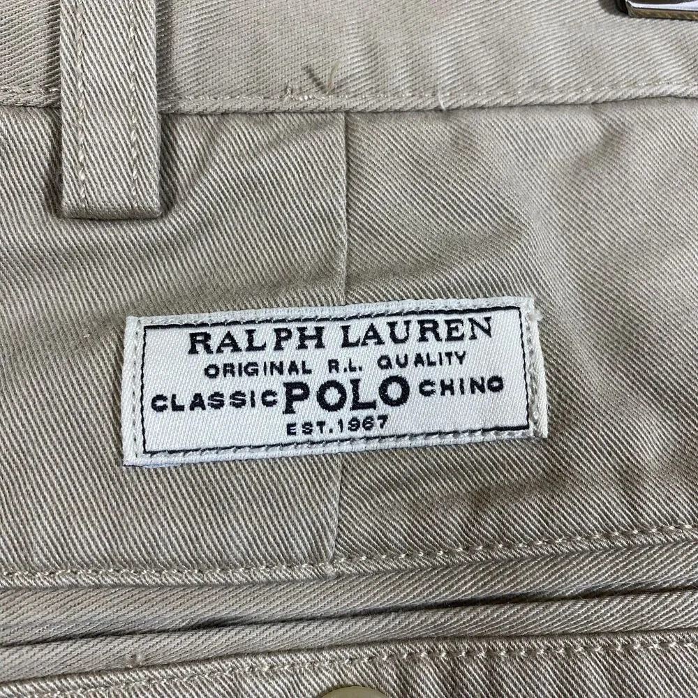 Polo Ralph Lauren Khaki Classic Chino Cotton Prospect Pants Men's Size 38 x 34